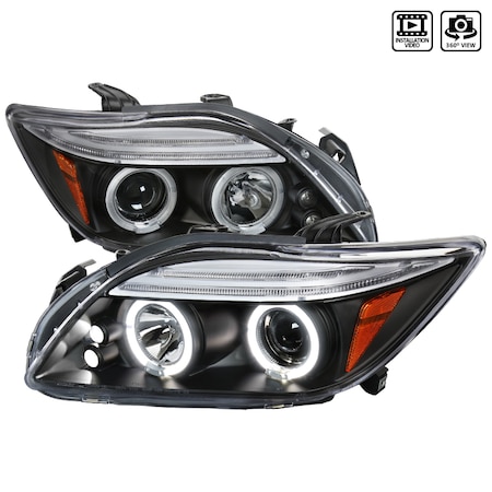 Spec-D Tuning 05-10 Scion Tc Halo LED Projector Black 2LHP-TC05JM-TM